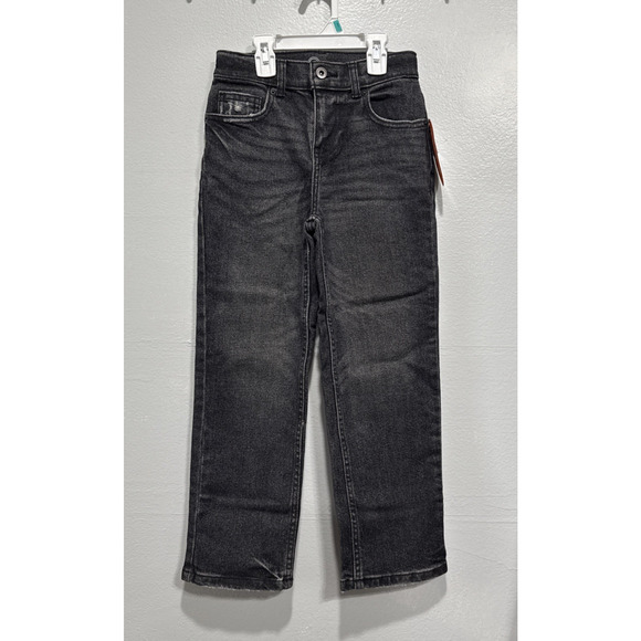 Wonder Nation Skate Fit Jeans Boys 8 Faded Black Denim Adjustable Waist Distress - Picture 1 of 12